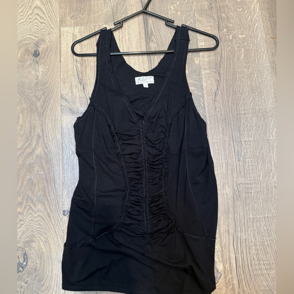 Max Studios Specialty Products black ruched tank top L